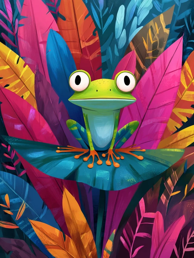 Whimsical Frog Illustration Childrens Book Cover