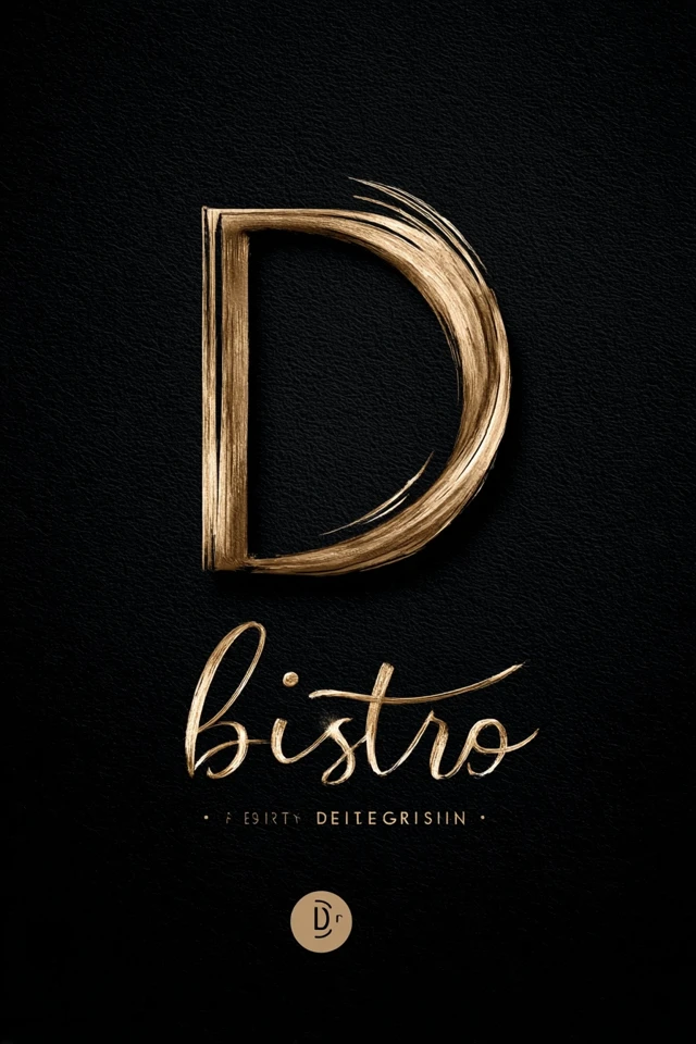 Luxurious Bistro Logo Design Gold and Black Elegant
