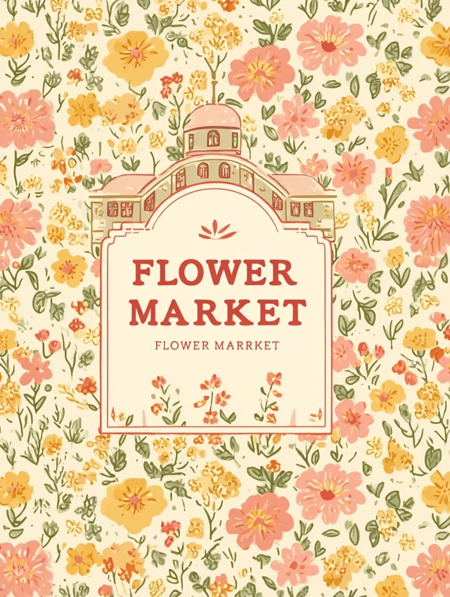 Flower Market Retro Poster Floral Design