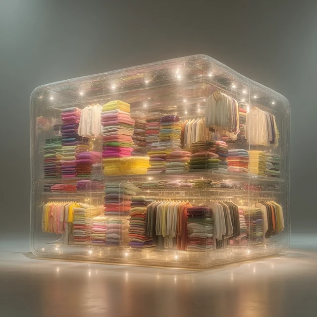 Transparent Inflatable Clothes Storage Cube