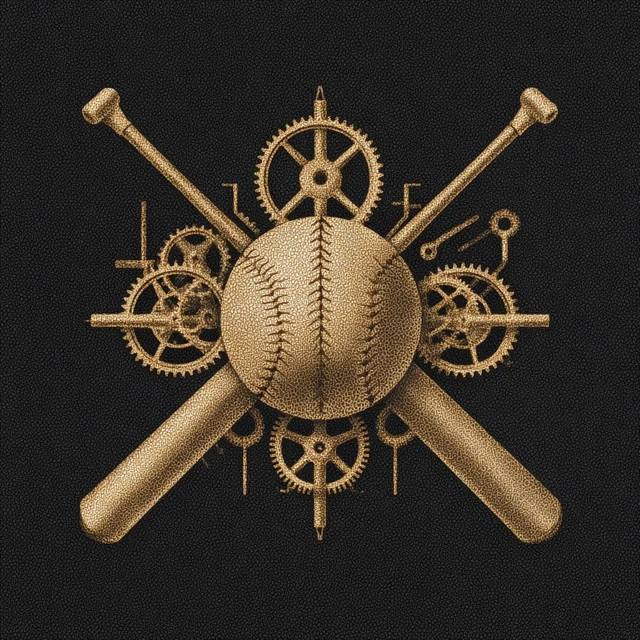 Steampunk Baseball Logo Design Illustration