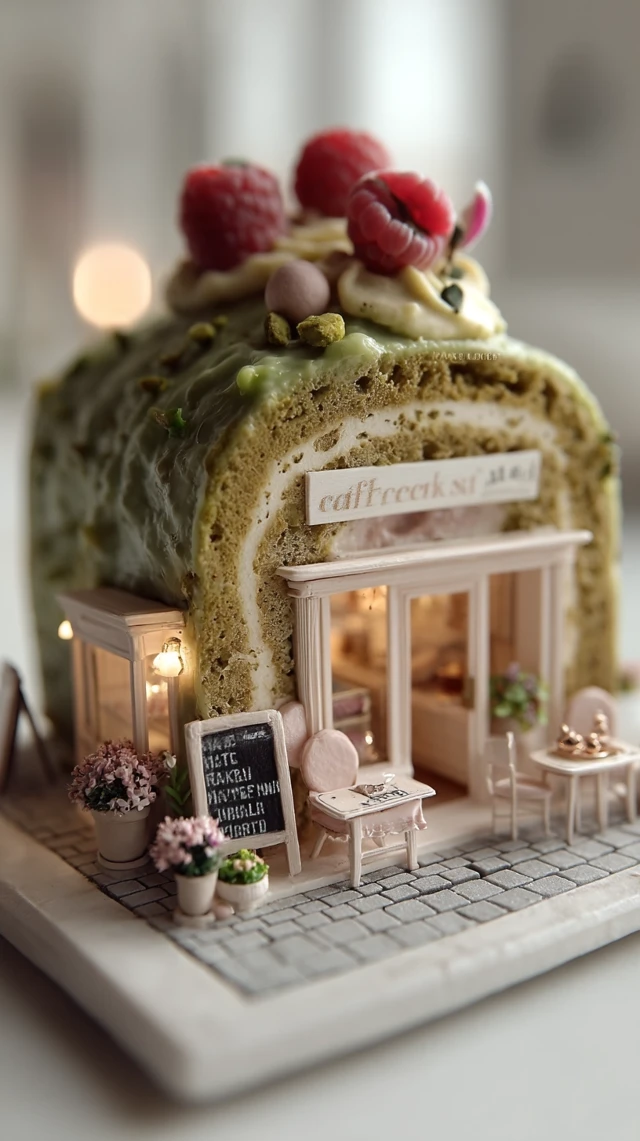 Whimsical Bakery in Cake Miniature French Cafe