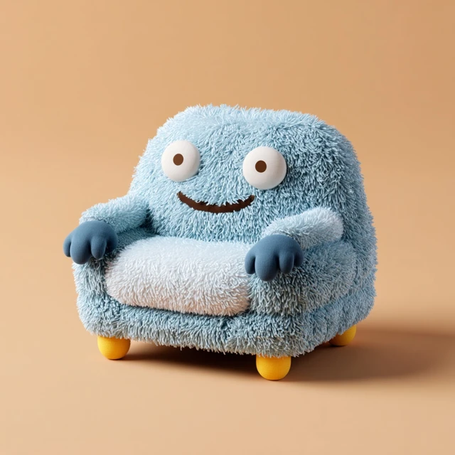 Cute Blue Monster Pet Bed for Kids