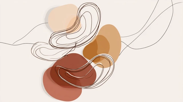 Abstract Contour Art Coffee Colors Minimalism