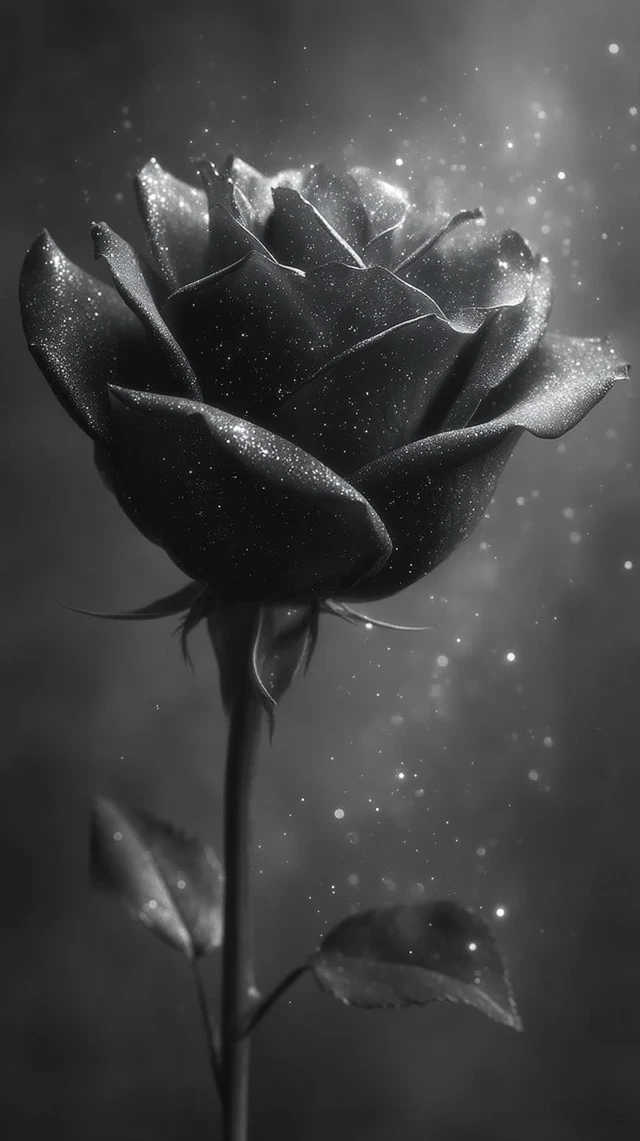 Glowing Rose in Monochrome Beauty