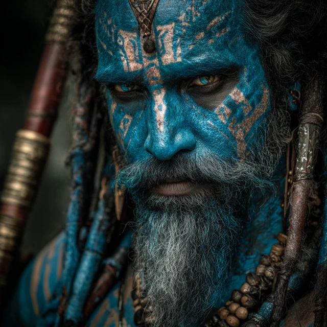 Blue Skinned Warrior Fantasy Photograph