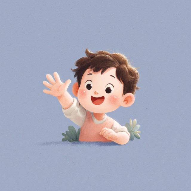 Cute Baby Illustration Joyful Expression and Smile