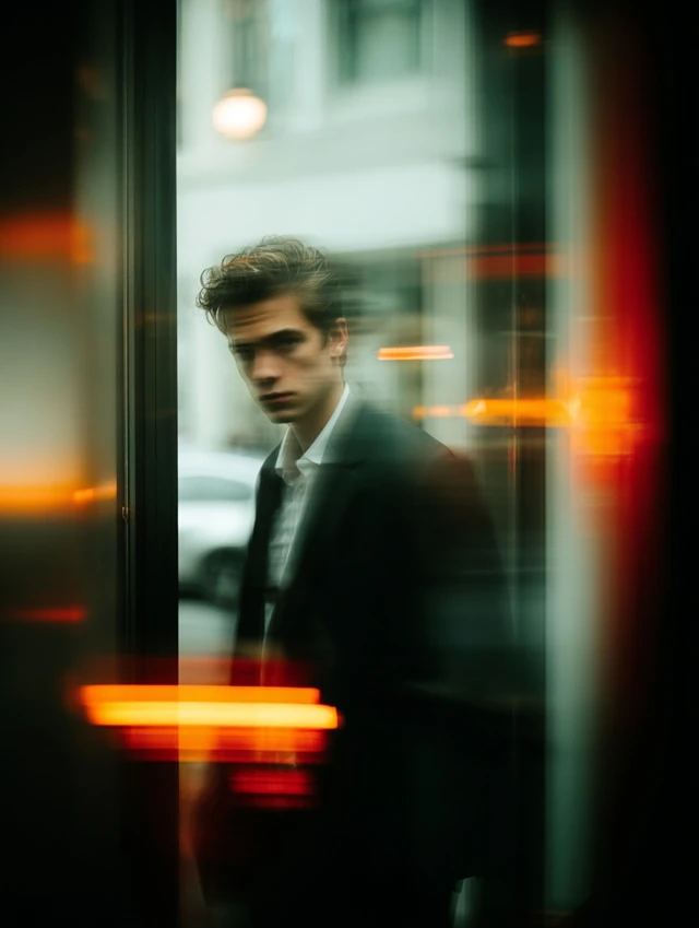 Handsome Man Entering Office Building