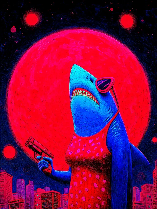 Shark in Barbarella A SciFi Movie Production