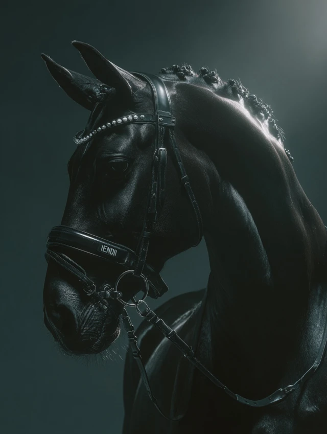 Fendi Ad Black Horse High Fashion Photo