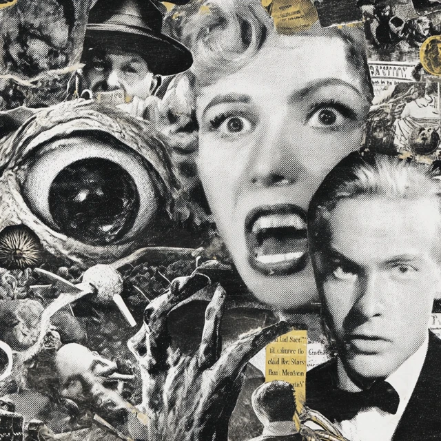 1950s SciFi Horror Movie Poster Collage Art