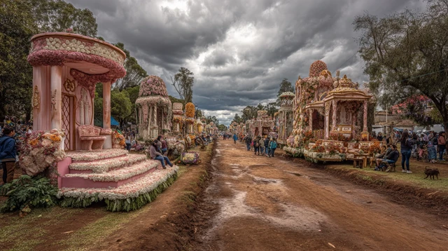 Festival de las Flores Floral Floats Street Scene