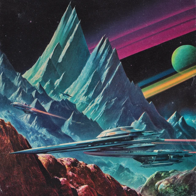 Retro SciFi Space Art Album Cover