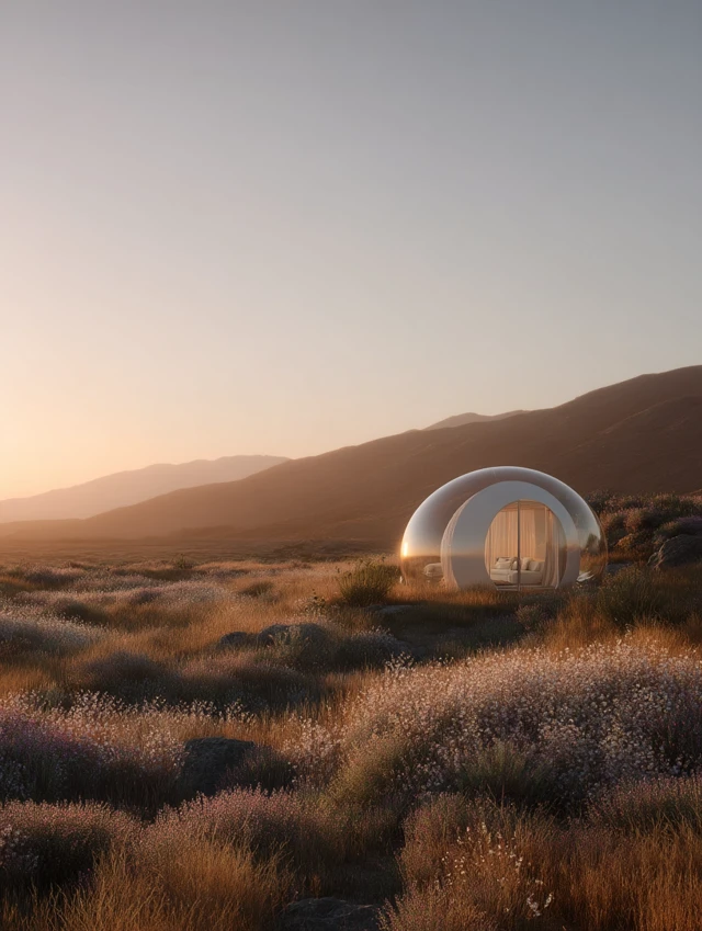 Bubble House in the Wild Landscape