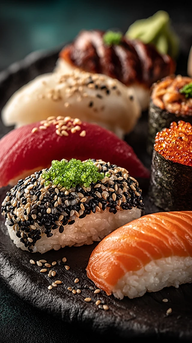 Delicious Sushi Stack Food Photography