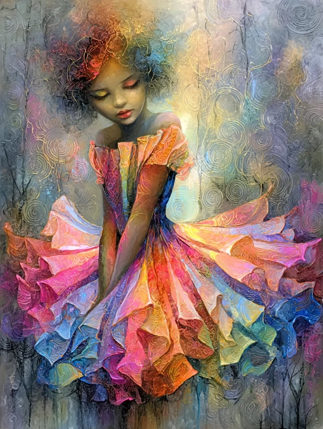 Surreal Pastel Painting of a Girl