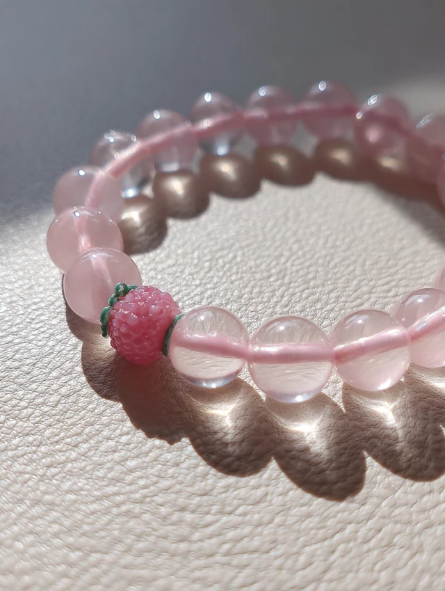 Rose Quartz Bracelet Photo: Icy Pink Bead Jewelry