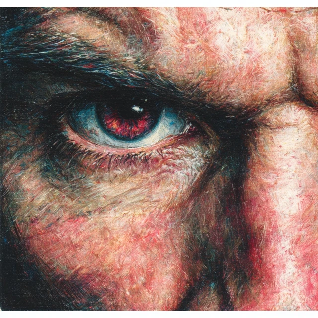 Intense Eye Gaze Hyperrealistic Close Up