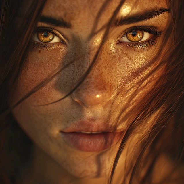 Beautiful Woman Portrait Glowing Eyes