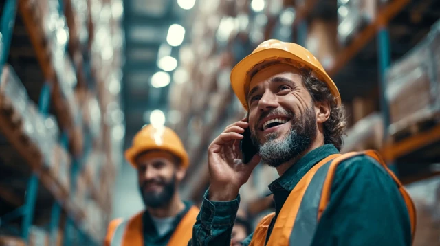 Warehouse Workers Smiling and Working