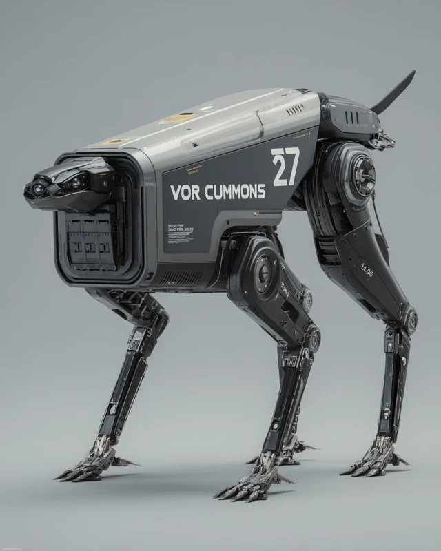Futuristic Robot Dog Design with Advanced Camera System
