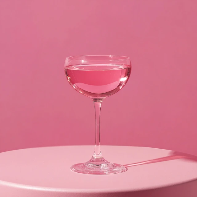 Pink Cocktail in Champagne Glass