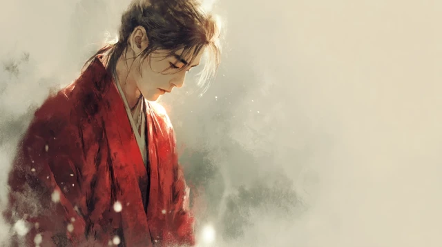 Elegant Young Man in Han Dynasty Robe Painting