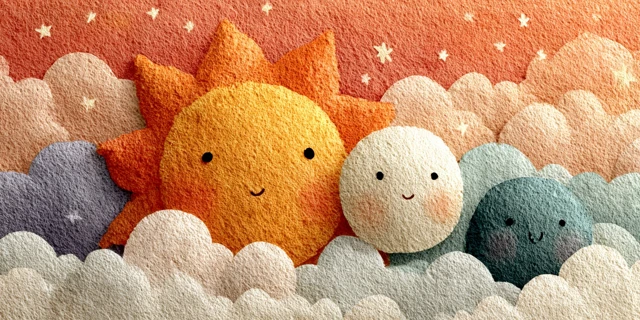 Celestial Kawaii Family Pastel Art