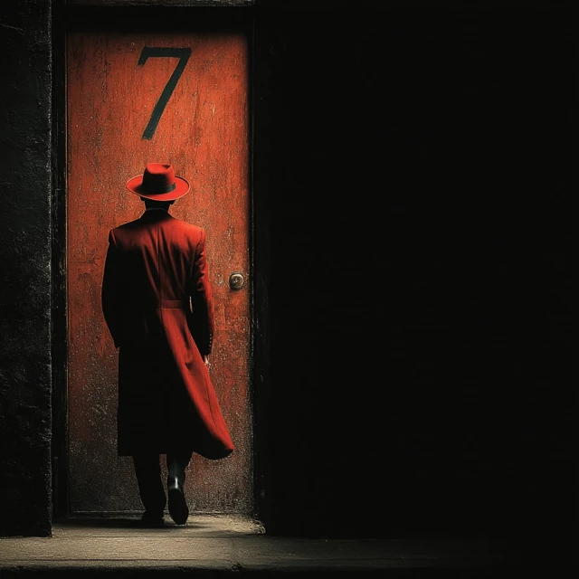 Red Hatman Mystery At Door 7 Ultra Realistic Photo