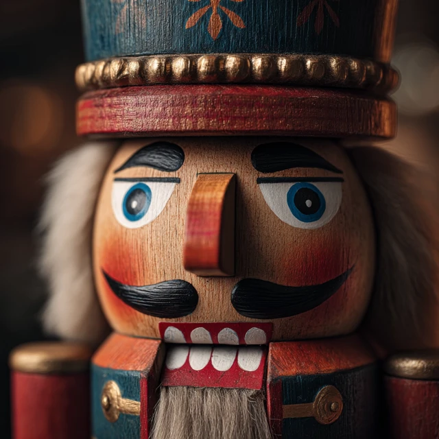 Hyperrealistic German Nutcracker Festive Close Up