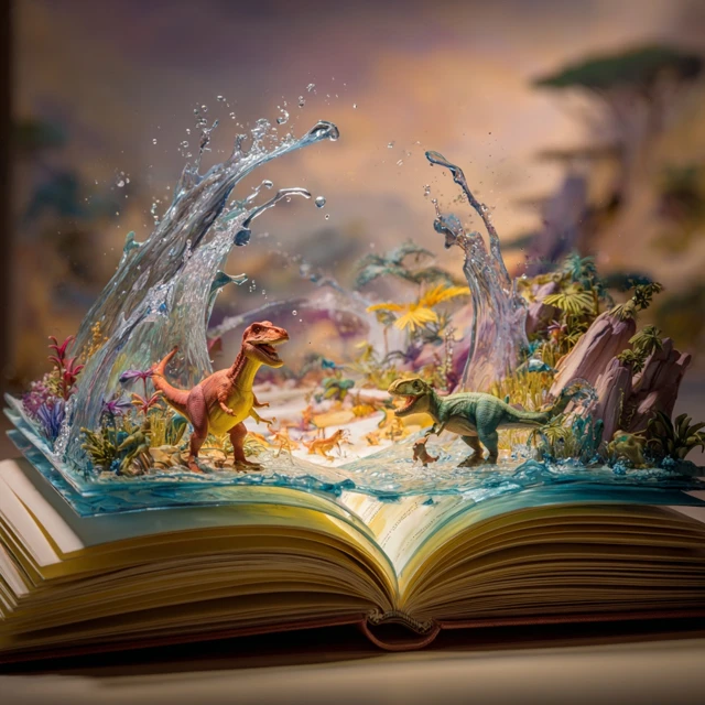 Fairy Tale Book Animated Jungle Dinosaur