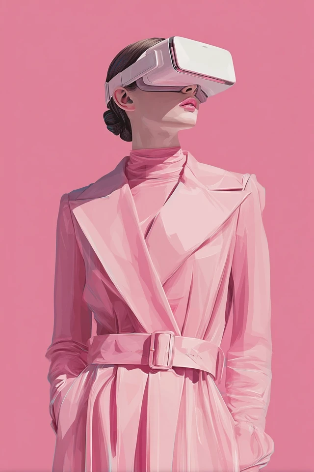 Fashion Illustration Woman VR Glasses