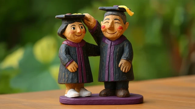Graduation Ceremony Folk Art Sculpture