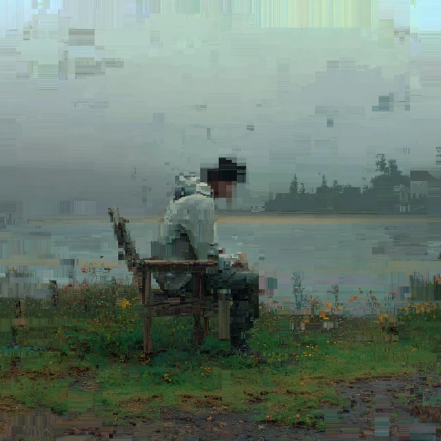 Pixelated Nature Friends Glitching Artwork
