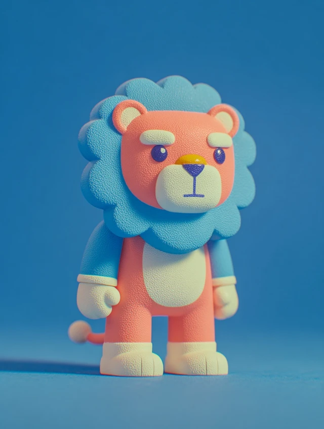 Stylized Lion Vinyl Toy Collectible Figure