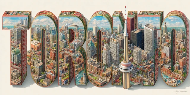 Toronto Skyline Cutout Word Art