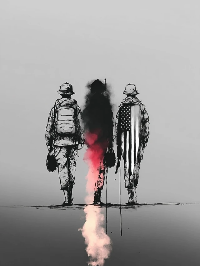 American Soldiers US Flag Art