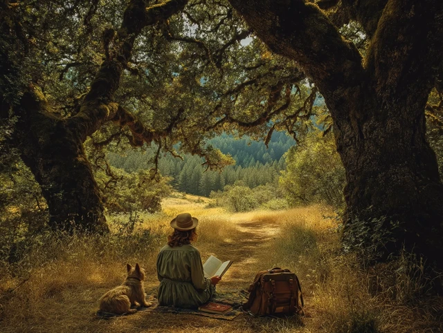 Couple Reading in Sonoma Grove