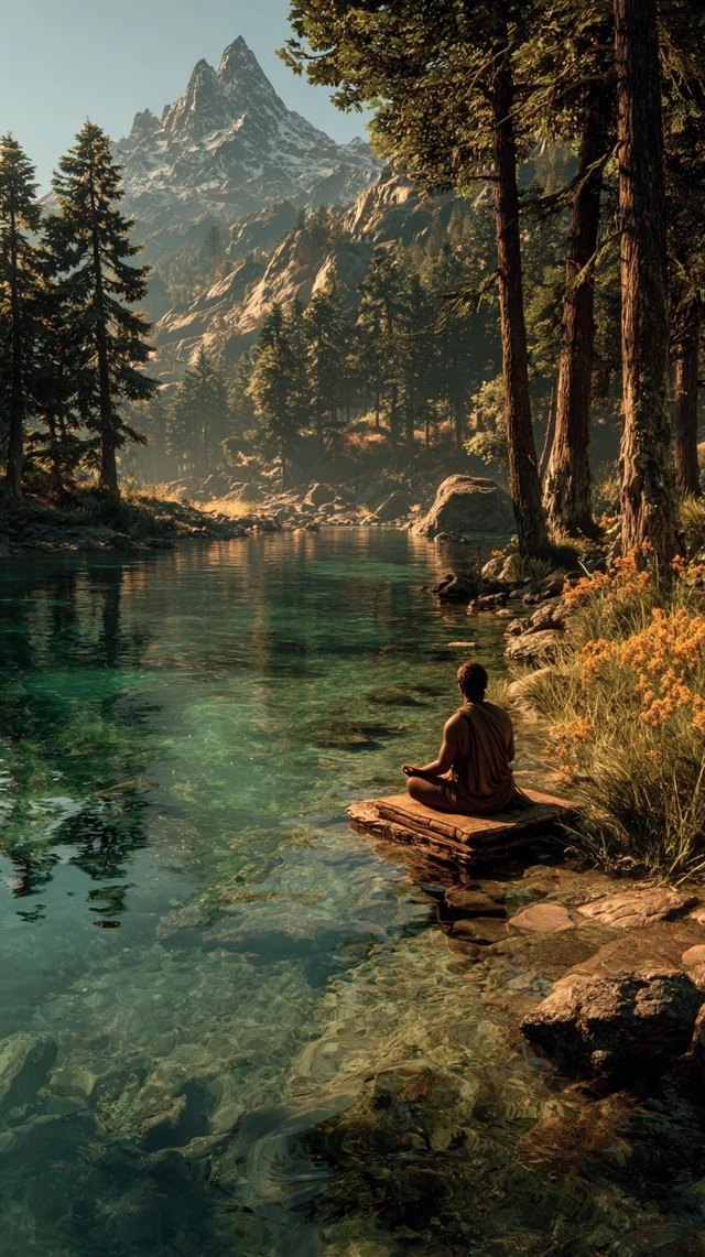 Yogi Meditating in Himalayan Serenity