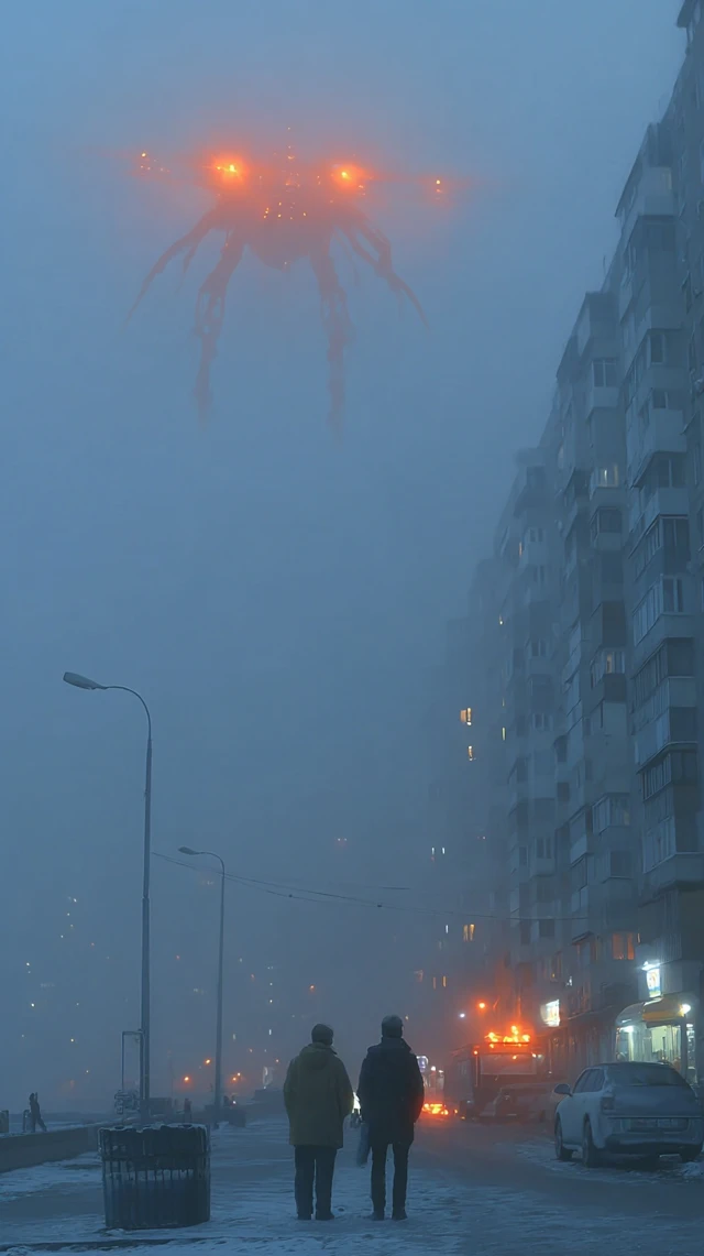 Mysterious Monster in Soviet City Fog