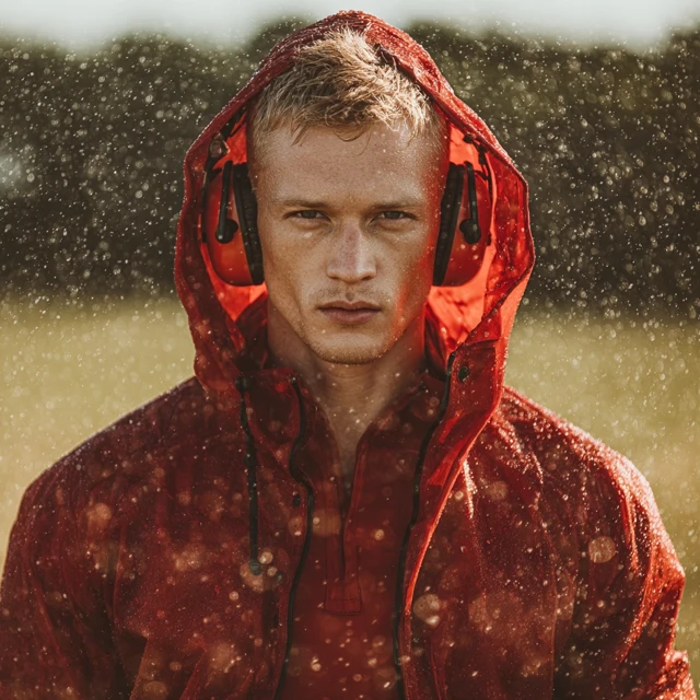 Shooting Instructor in the Rain Tactical Earmuffs