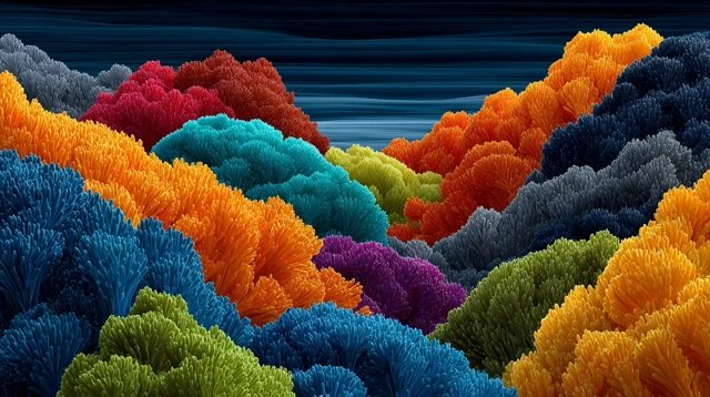Colorful Coral Reef Fantasy Dreamlike Sea World