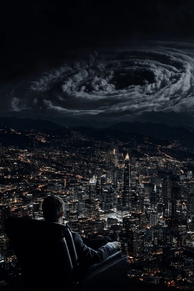 Man in Wheelchair with Cloud Eye Surreal Art