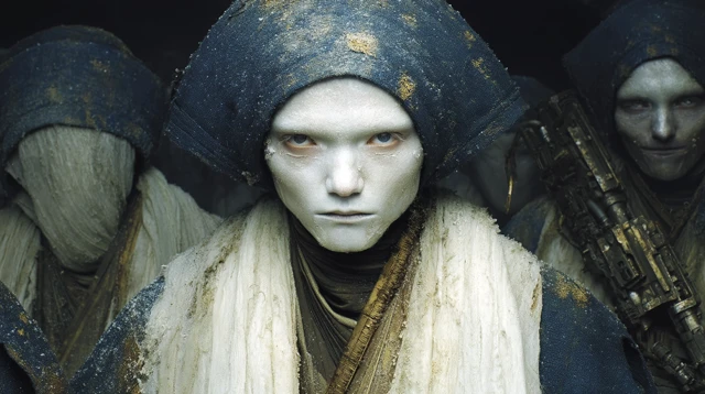 SciFi Horror White Robed Figures