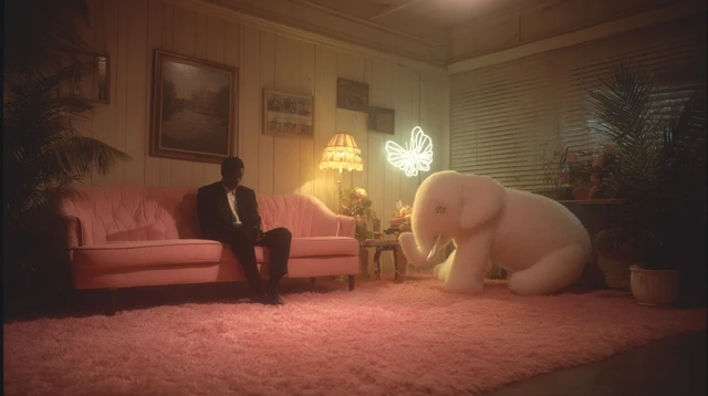 Elephant Slide Room 80s Retro Photo