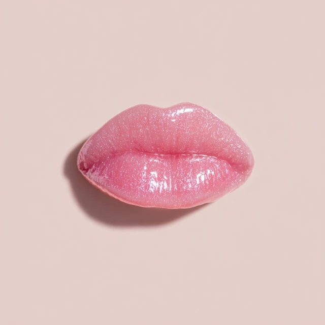 Pink Lip Gloss Swatch Close Up Shiny Glossy