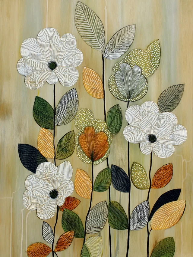 Modern Abstract Flower Painting