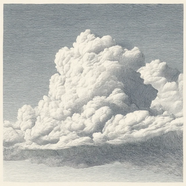 Cumulus Nimbus Cloud Illustration Maurice Sendak Style