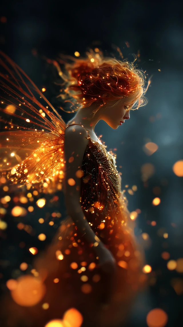Ember Fairy in Twilight Forest Illustration