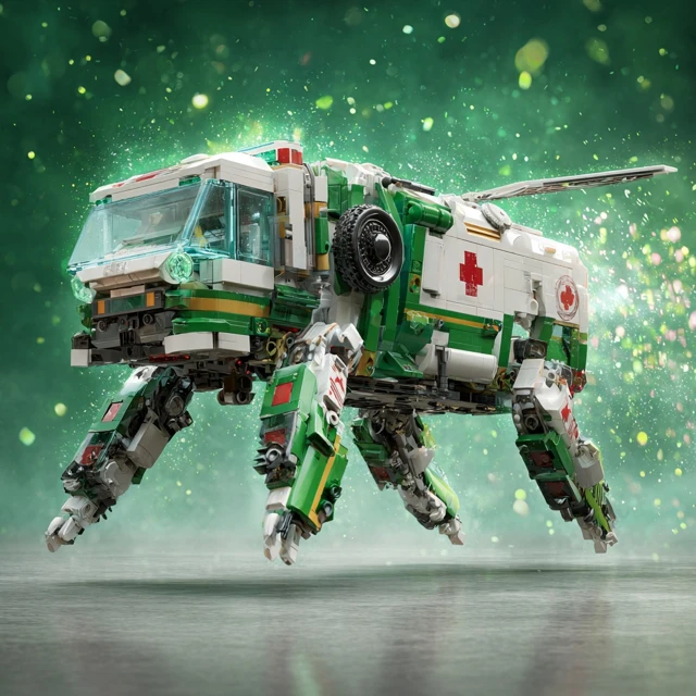 Ambulance Robot Transformation 3D Art